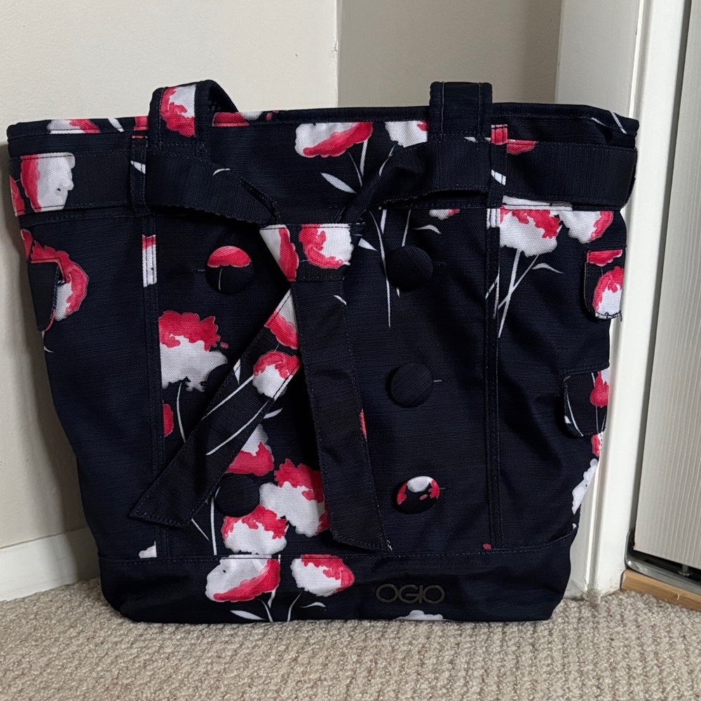 OGIO Floral Tote Bag - Black and Red